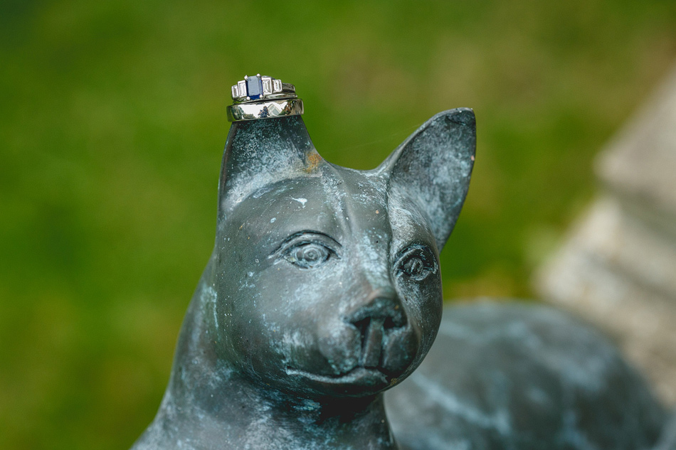 wedding ring on a statue