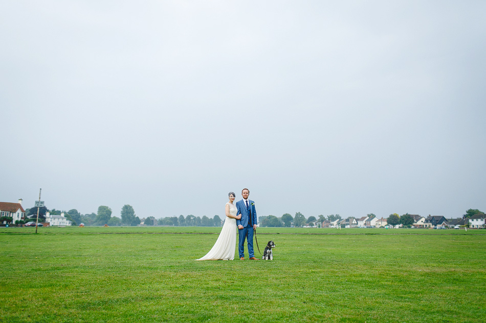Bride groom and dog