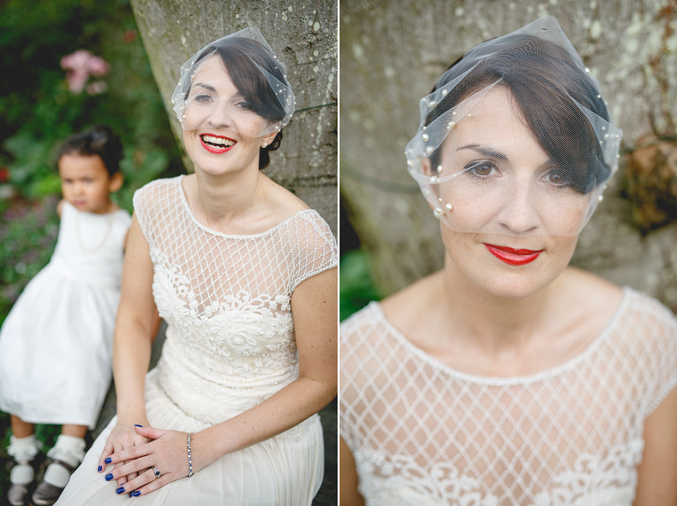 red lips wedding gown