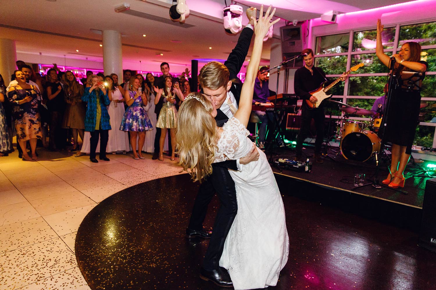 The first wedding dance at the Roof Gardens in Kensington - London wedding photographer