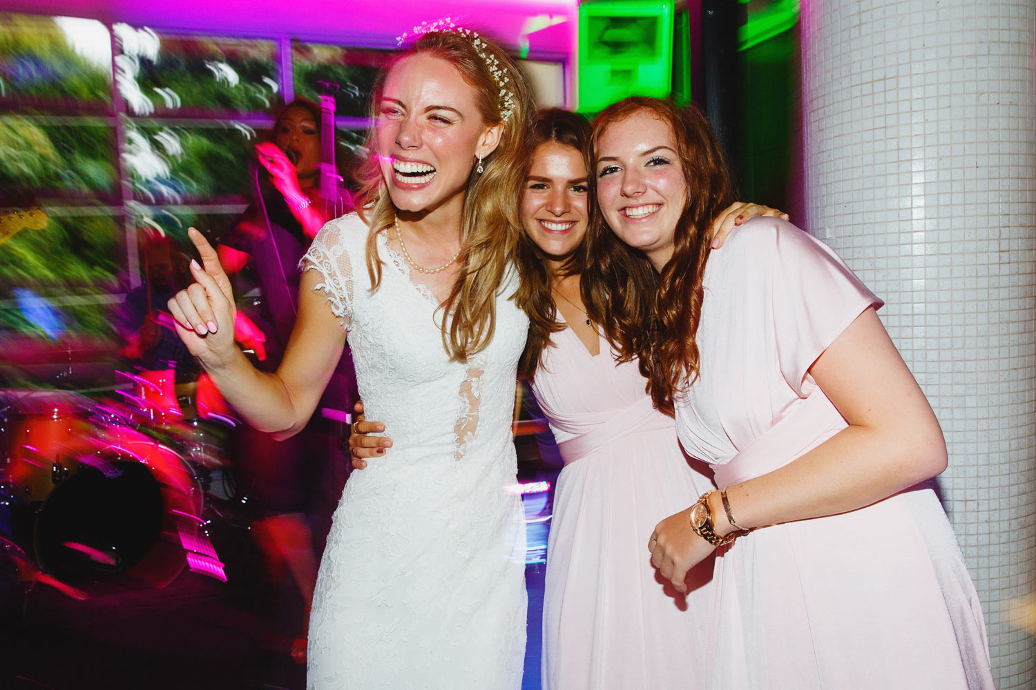 Wedding guests dance at the Roof Gardens in Kensington - London wedding photographer