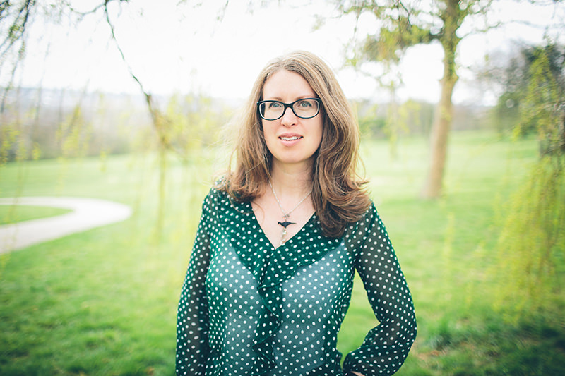 A jewellery designer poses for her branding head shot in Alexandra Palace.