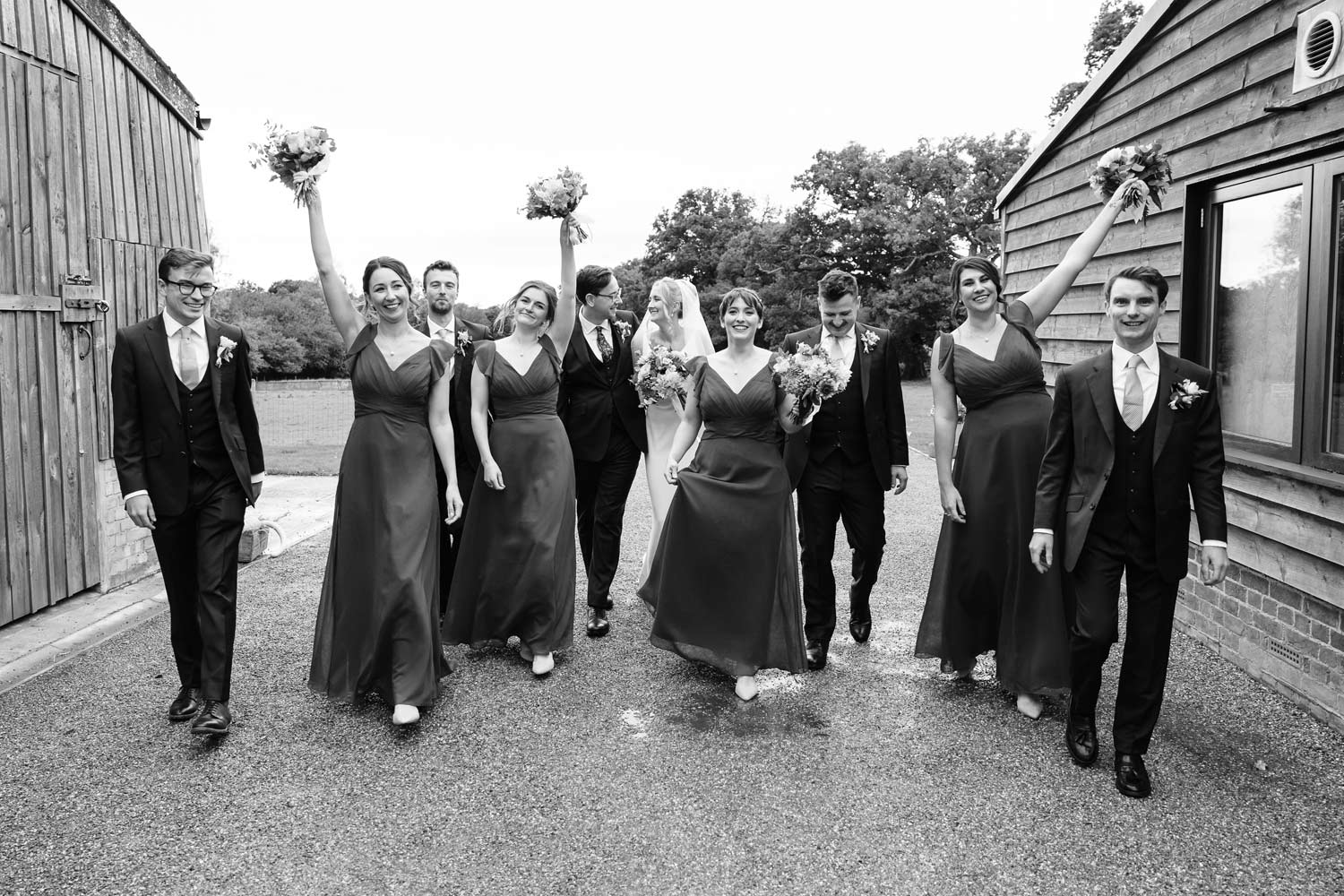 Bridesmaids at The oak barn